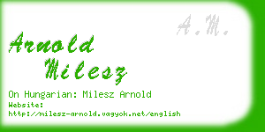 arnold milesz business card